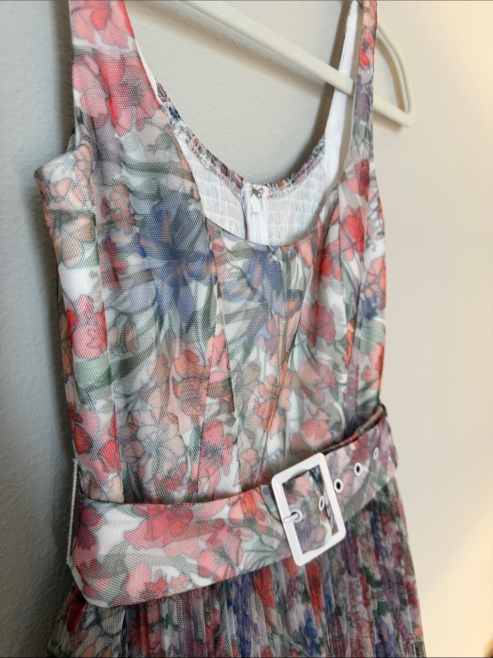 Hutch Floral Micro-Pleated Maxi Dress with Belt - Picture 2 of 7
